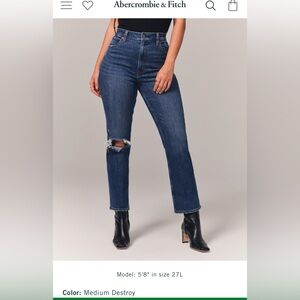 Abercrombie & Fitch Curve Love The Ankle Straight Ultra High Rise Size 26 R